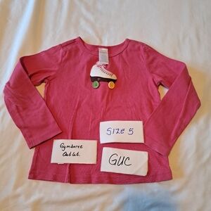Gymboree girls size 5 pink roller skate shirt